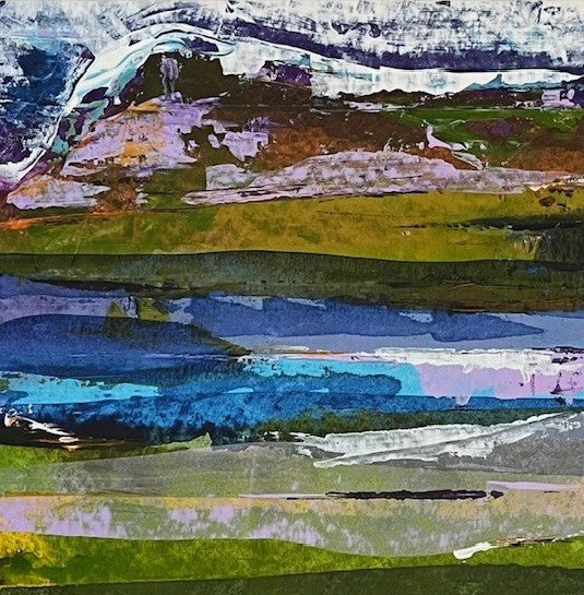 Highland Heather Textured Art Print 25x25cm