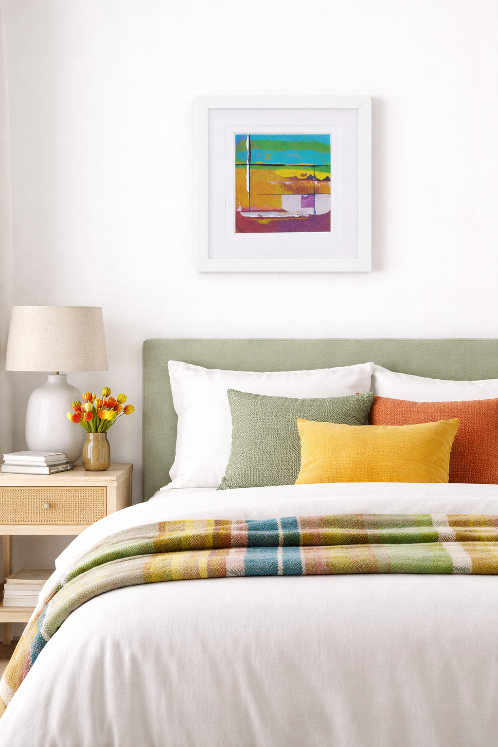 Single Mast - Vibrant Abstract Giclee Fine Art Print (12x12cm)