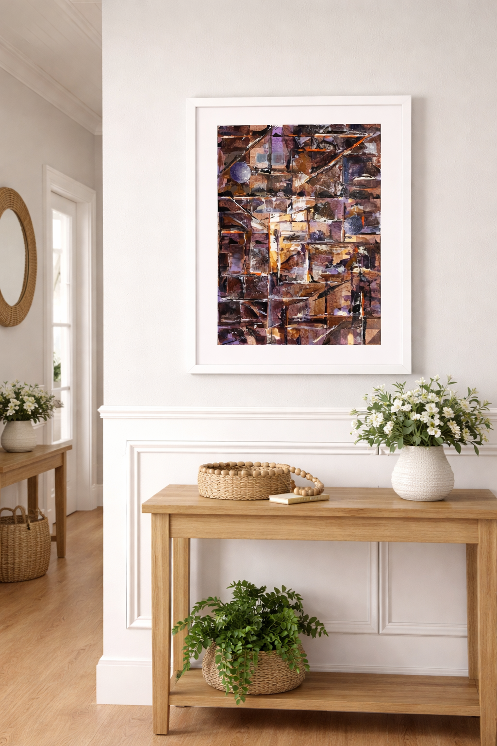 Umber Layers 2 - Architectural Geometric Abstract Art Print A3 (25x35cm)