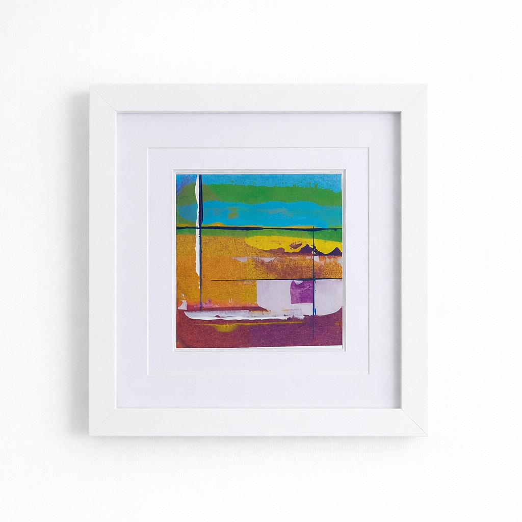 Single Mast - Vibrant Abstract Giclee Fine Art Print (12x12cm)