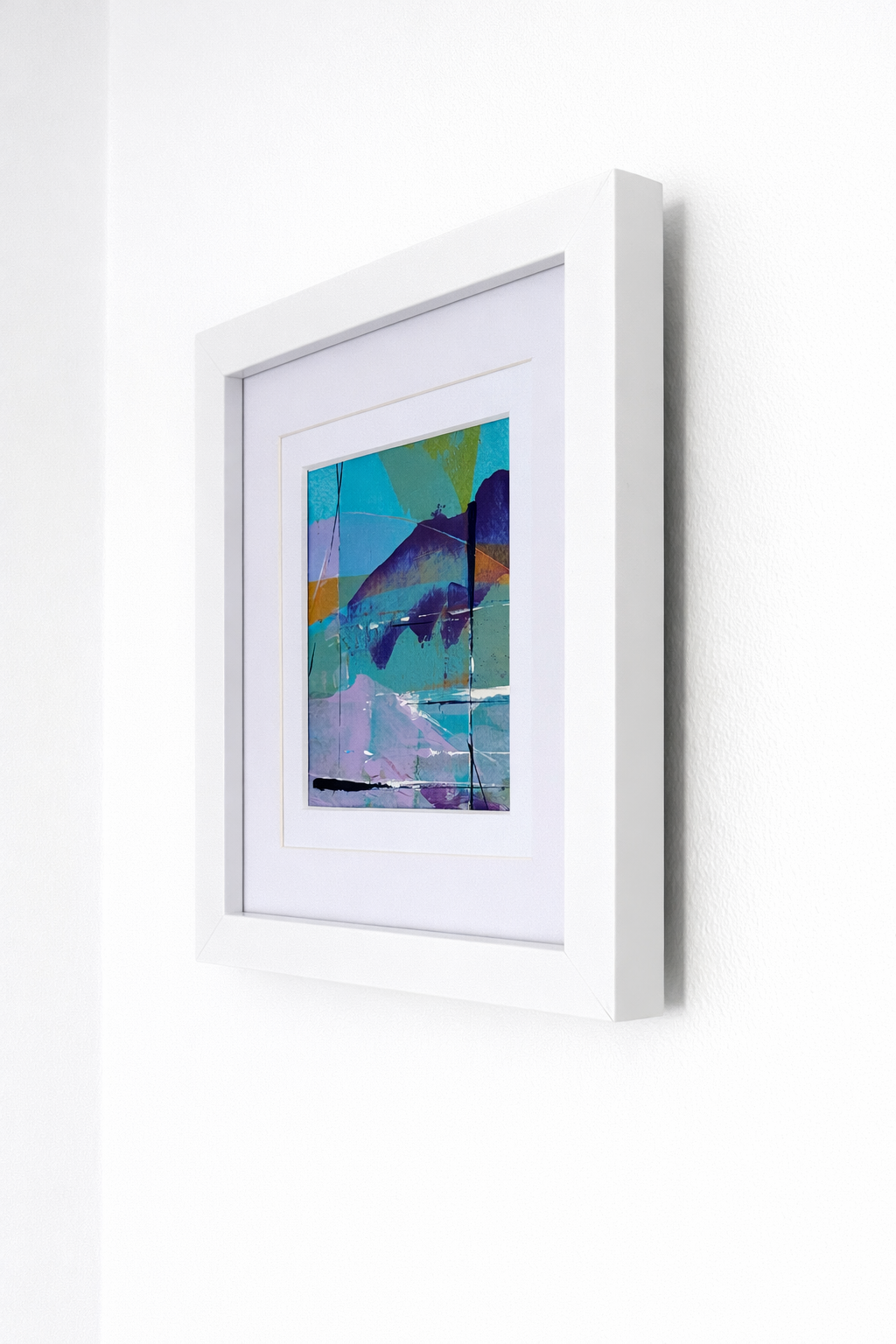 Mountain Light - Serene Coastal Landscape Art Print (12x12cm)