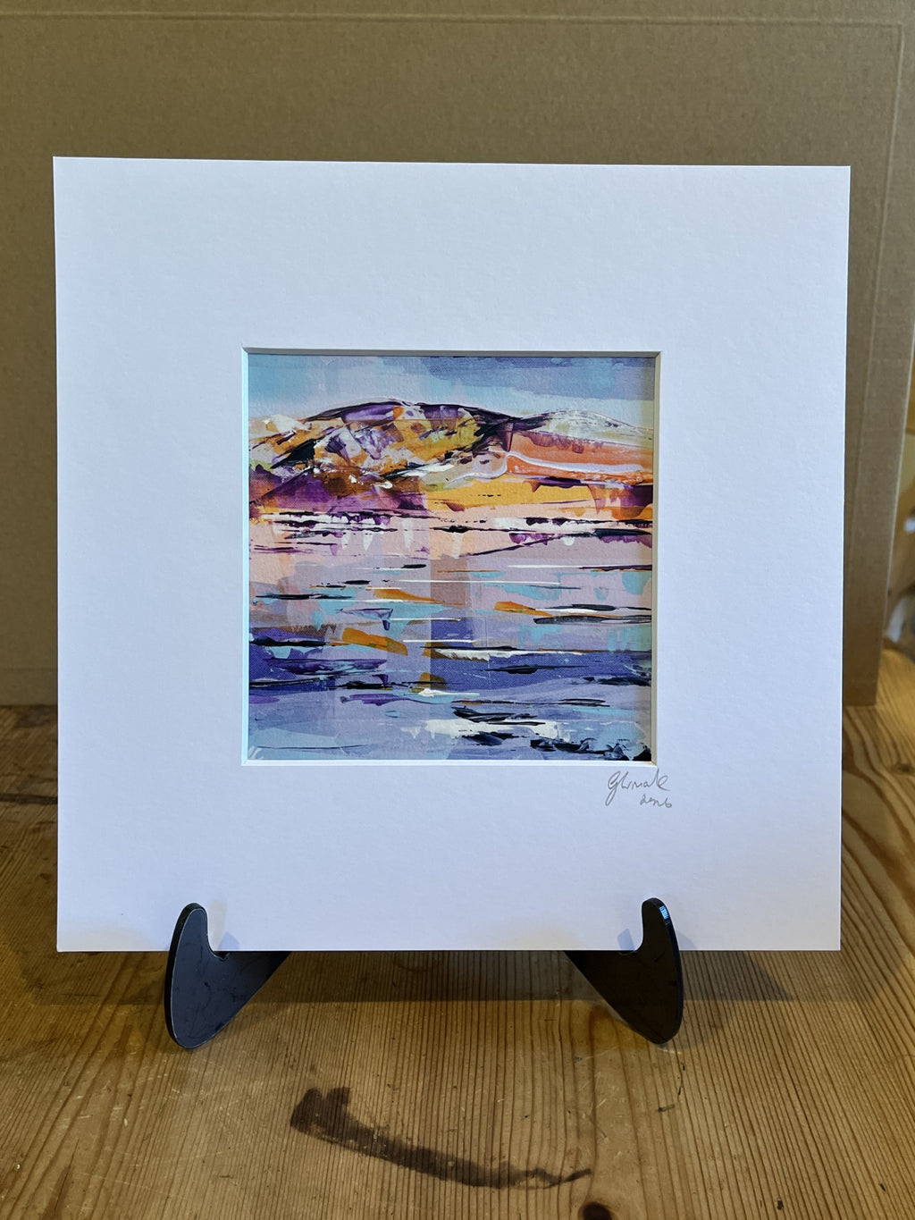 Twilight Divide - Dramatic Sunset Landscape Art Print (25x25cm)