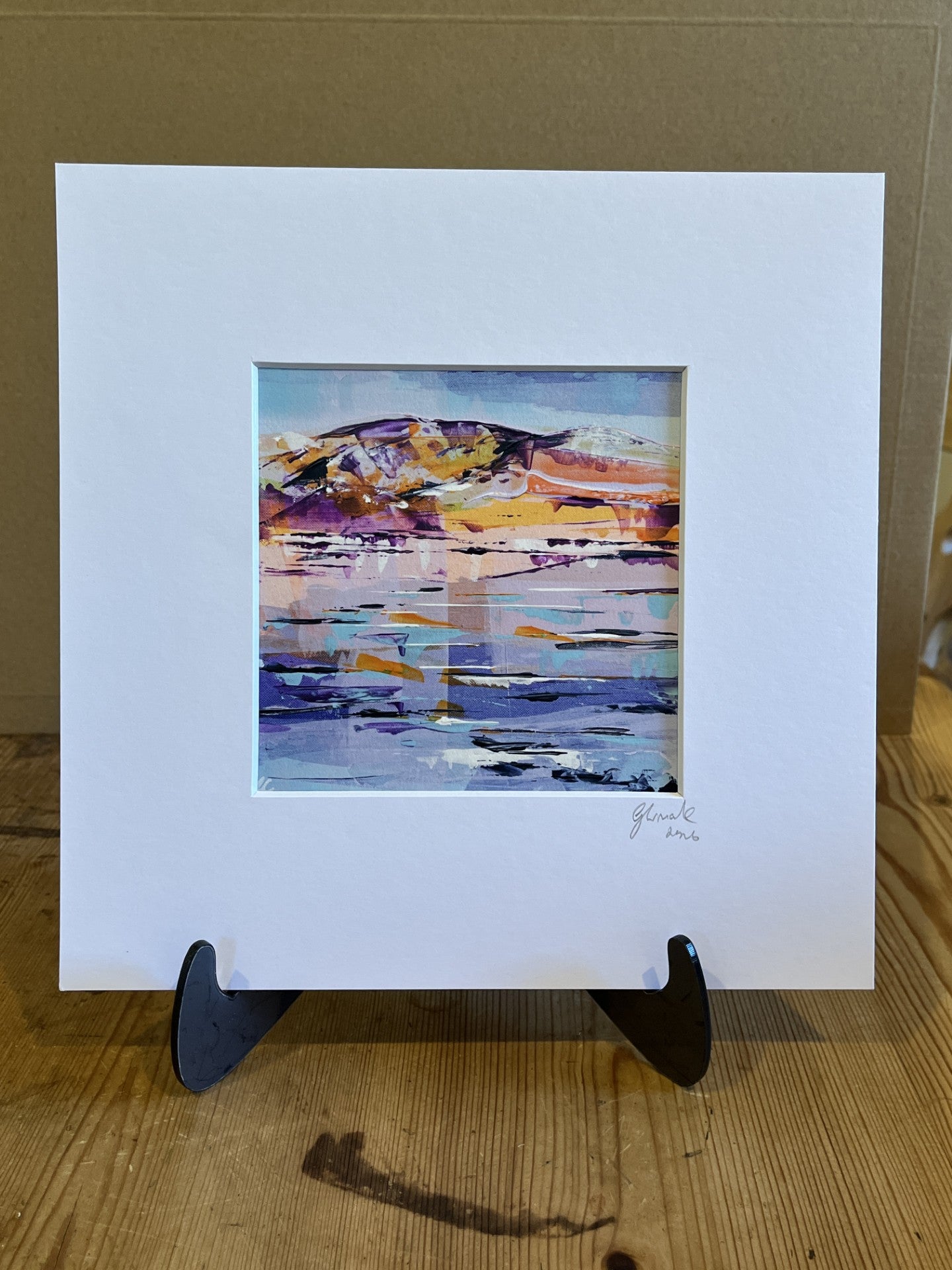 Twilight Divide - Dramatic Sunset Landscape Art Print (25x25cm)