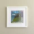 Crossing Currents 2 - Soft Geometric Abstract Art Print (12x12cm)