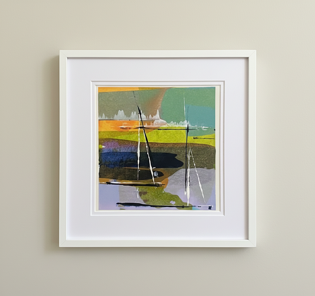 Evening Drift - Striking Colourful Abstract Art Print (12x12cm)