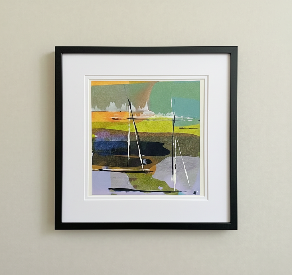 Evening Drift - Striking Colourful Abstract Art Print (12x12cm)