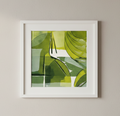Leaf Lines - Nature-Inspired Abstract Art Print (25cm x 25cm)