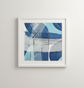 Blue Interval - Bold Geometric Abstract Art Print (25cm x 25cm)