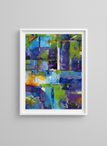 Rust and Rainlight - Luminous Geometric Abstract Art Print A3 (25x35cm)