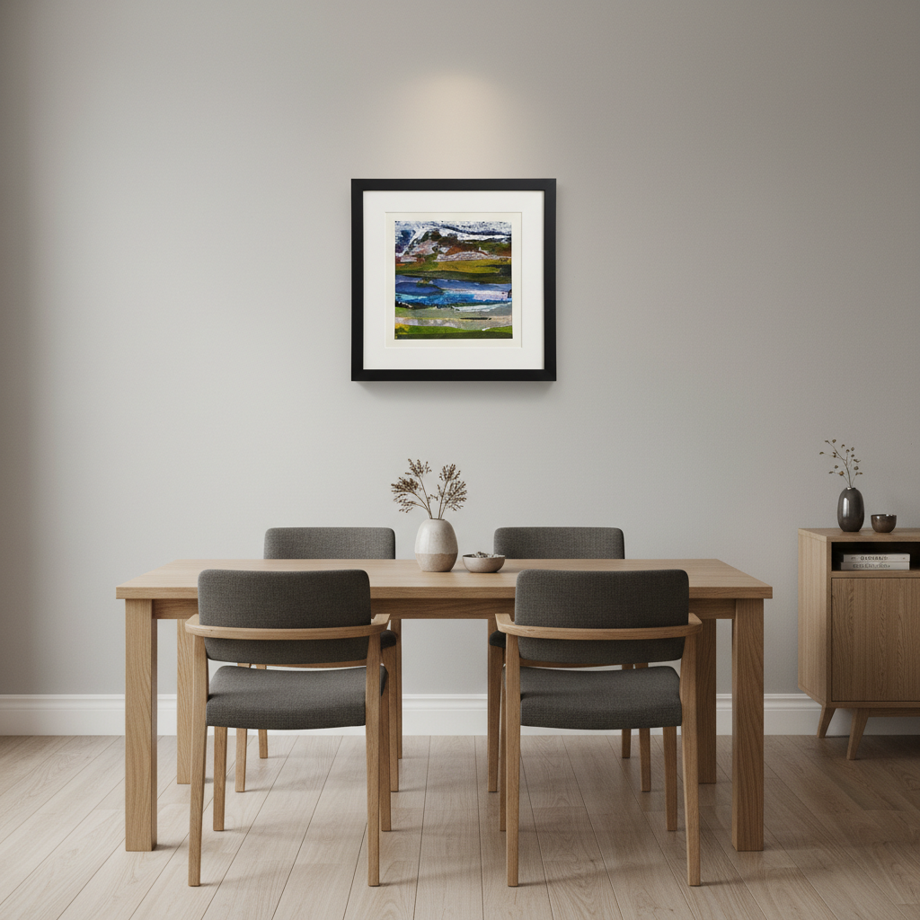 Highland Heather Textured Art Print 25x25cm