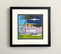 Sail Line - Coastal Abstract Art Print (12x12cm)