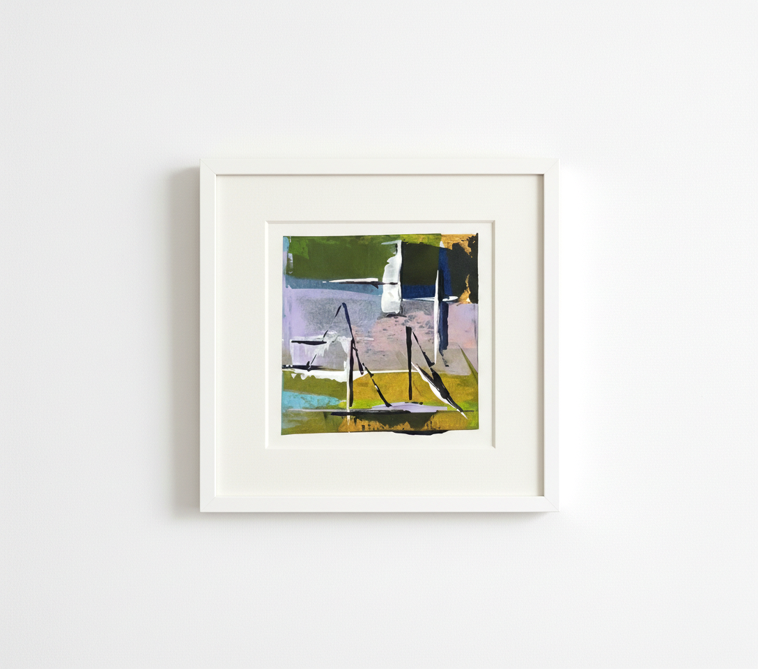 Set Sail - Dynamic Nautical Abstract Art Print (12x12cm)