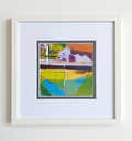 Single Sail - Lively Geometric Abstract Art Print (12x12cm)
