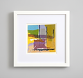 Summer 2 - Warm Geometric Abstract Art Print (12x12cm)